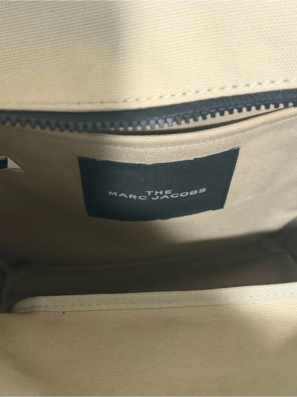 Marc Jacobs Beige Canvas Backpack with Black Straps